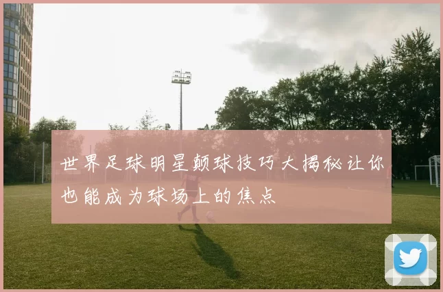 世界足球明星颠球技巧大揭秘让你也能成为球场上的焦点